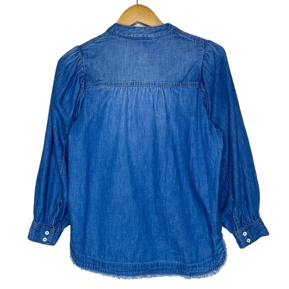 Anthropologie Pilcro Tie Neck Denim Shirt Size S - Picture 7 of 8